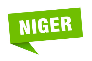 Fototapeta premium Niger sticker. Green Niger signpost pointer sign