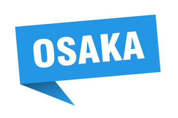 Osaka sticker. Blue Osaka signpost pointer sign