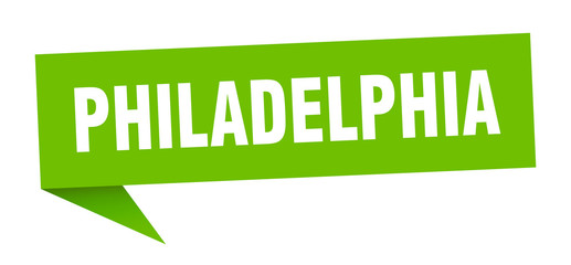 Philadelphia sticker. Green Philadelphia signpost pointer sign
