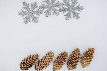 Christmas background. Background of christmas cones.