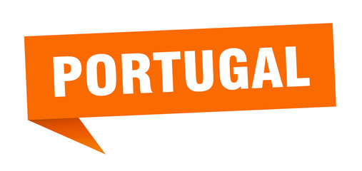 Portugal sticker. Orange Portugal signpost pointer sign