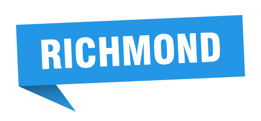Richmond sticker. Blue Richmond signpost pointer sign