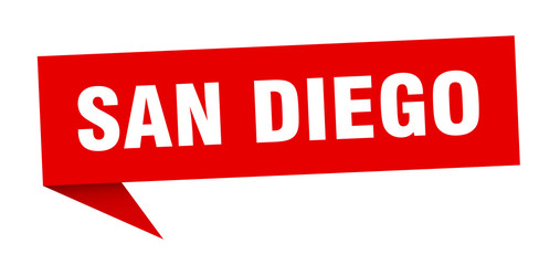 San Diego sticker. Red San Diego signpost pointer sign