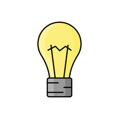 bulb illustration in flat style. tool icon for design and web