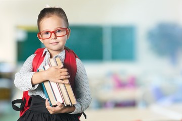 Child with book.