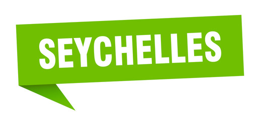 Seychelles sticker. Green Seychelles signpost pointer sign