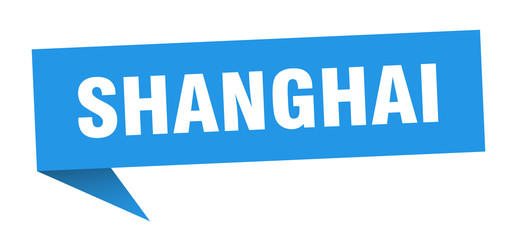 Shanghai sticker. Blue Shanghai signpost pointer sign