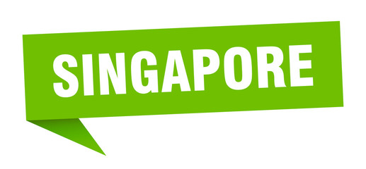 Singapore sticker. Green Singapore signpost pointer sign