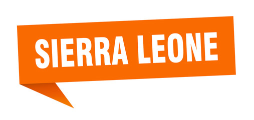 Sierra Leone sticker. Orange Sierra Leone signpost pointer sign