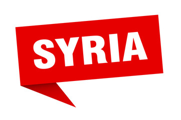 Syria sticker. Red Syria signpost pointer sign