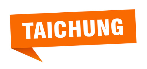 Taichung sticker. Orange Taichung signpost pointer sign