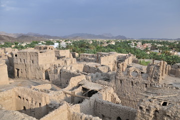 Obraz premium Old Town of Bahla Oasis, with Nakhal Palm Trees, Oman