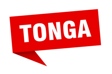 Tonga sticker. Red Tonga signpost pointer sign