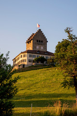 Uster castle. Sunset view