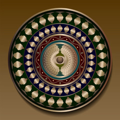 Decorative plate with vintage pattern