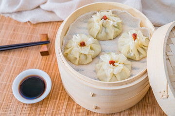 Specialty food of steamed mutton dumplings in  Hohhot, Inner Mongolia, China