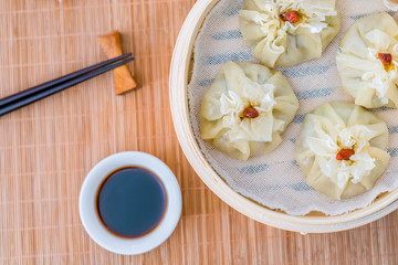 Specialty food of steamed mutton dumplings in  Hohhot, Inner Mongolia, China