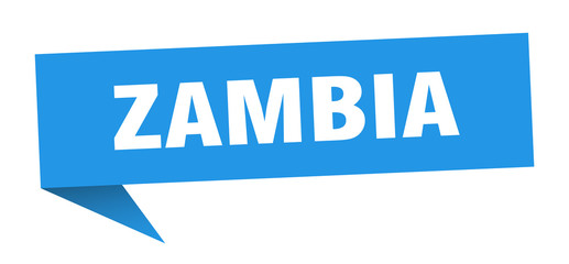 Zambia sticker. Blue Zambia signpost pointer sign