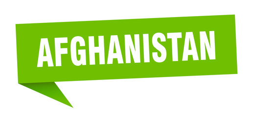 Afghanistan sticker. Green Afghanistan signpost pointer sign