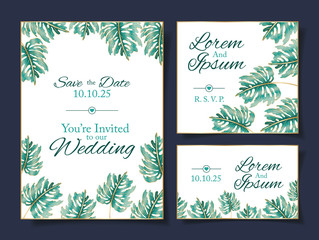 set of Wedding invitation cards vector design