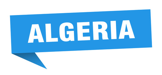 Algeria sticker. Blue Algeria signpost pointer sign