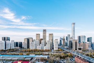 Fototapeta na wymiar Daytime scenery of CBD skyline in Beijing, China