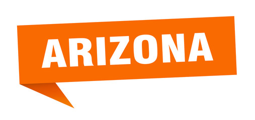 Arizona sticker. Orange Arizona signpost pointer sign