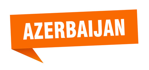 Azerbaijan sticker. Orange Azerbaijan signpost pointer sign