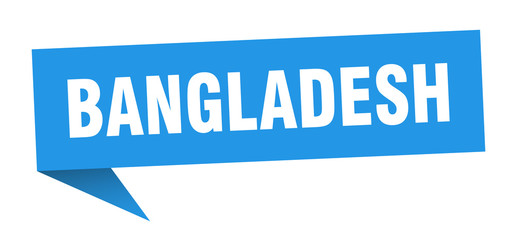Bangladesh sticker. Blue Bangladesh signpost pointer sign