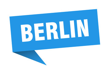 Berlin sticker. Blue Berlin signpost pointer sign