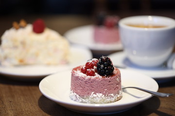 tasty cake decorated with berries