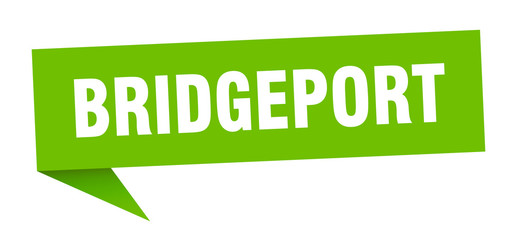 Bridgeport sticker. Green Bridgeport signpost pointer sign