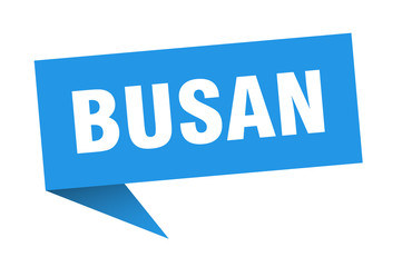 Busan sticker. Blue Busan signpost pointer sign