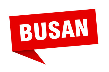 Busan sticker. Red Busan signpost pointer sign