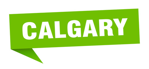 Calgary sticker. Green Calgary signpost pointer sign