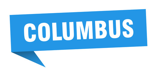 Columbus sticker. Blue Columbus signpost pointer sign