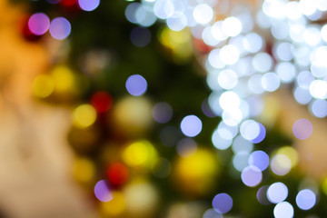 colorful blur background with beautiful bokeh decoration for Christmas and new year festival