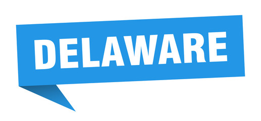 Delaware sticker. Blue Delaware signpost pointer sign