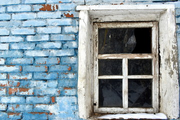 Window of an old residential rural house