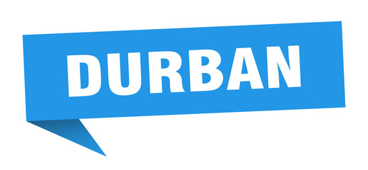 Durban sticker. Blue Durban signpost pointer sign