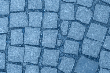 The texture of stones, trendy blue toning, color trends of 2020