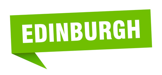 Edinburgh sticker. Green Edinburgh signpost pointer sign
