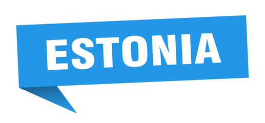 Estonia sticker. Blue Estonia signpost pointer sign