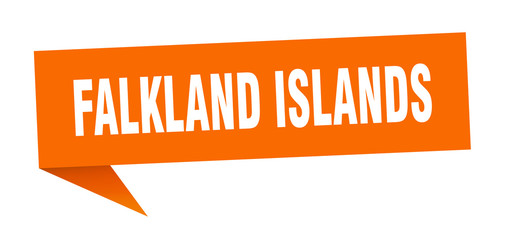 Falkland Islands sticker. Orange Falkland Islands signpost pointer sign