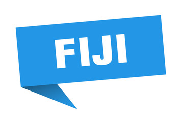 Fiji sticker. Blue Fiji signpost pointer sign