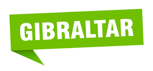 Gibraltar sticker. Green Gibraltar signpost pointer sign