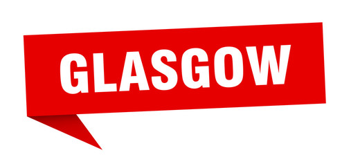 Glasgow sticker. Red Glasgow signpost pointer sign