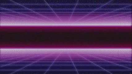 synthwave net 2 sides horizontal glitch 3d render - Powered by Adobe