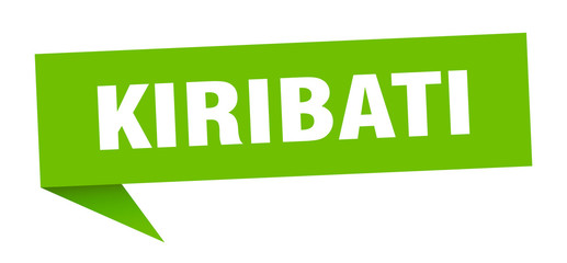 Kiribati sticker. Green Kiribati signpost pointer sign
