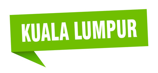 Kuala Lumpur sticker. Green Kuala Lumpur signpost pointer sign
